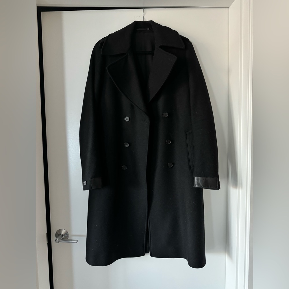 All Saints Black Wool Blended Coat Size 36